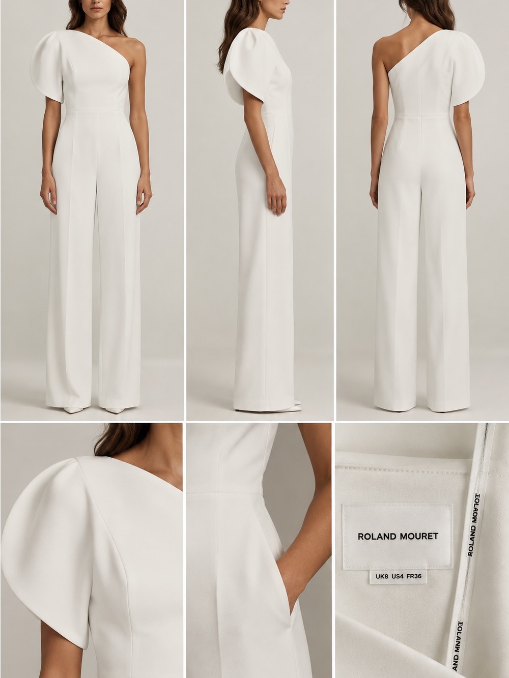 Roland Mouret Cady one shoulder Jumpsuit UK 8